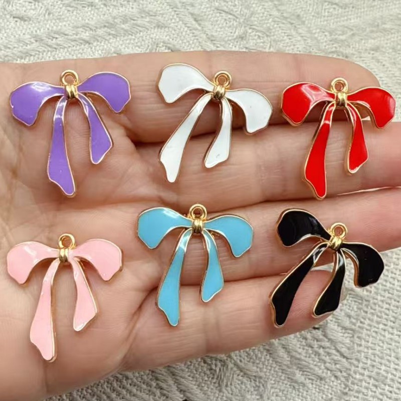Bow Tie Pre Tied - 10pcs Bow Tie Metal Enamel Charms