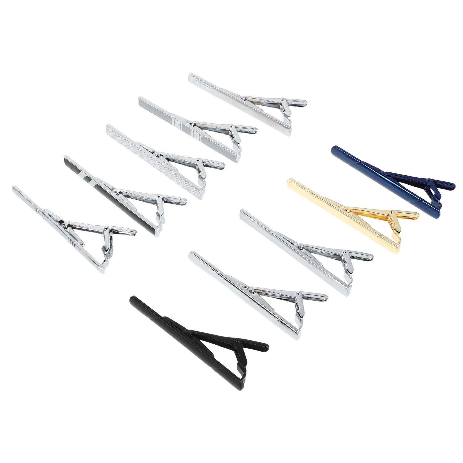 Tie Bar Set Gift - 10Pcs Necktie Clip Set Elegant Copper