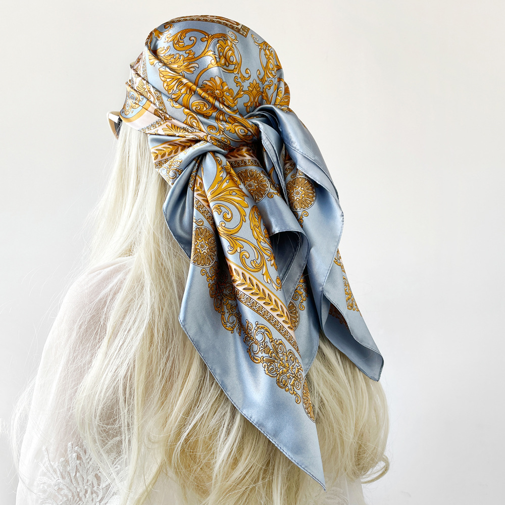 Silk Shawl Satin Square Scarf  - đánh giá và giá Head Wrap Turban
