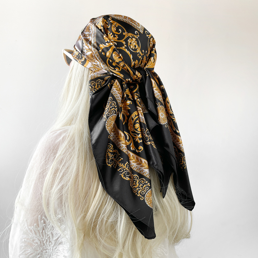 Silk Shawl Satin Square Scarf  - đánh giá và giá Head Wrap Turban
