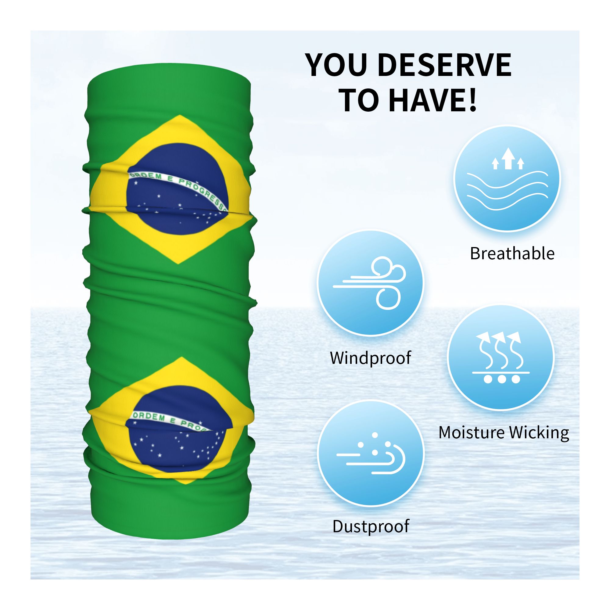 Custom Brazil Flag Bandana Nec - đánh giá và giá Neck Warmer Tube