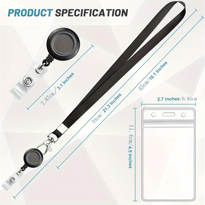 4PCS Lanyard Black Retractable - đánh giá và giá Lanyard Badge Holder