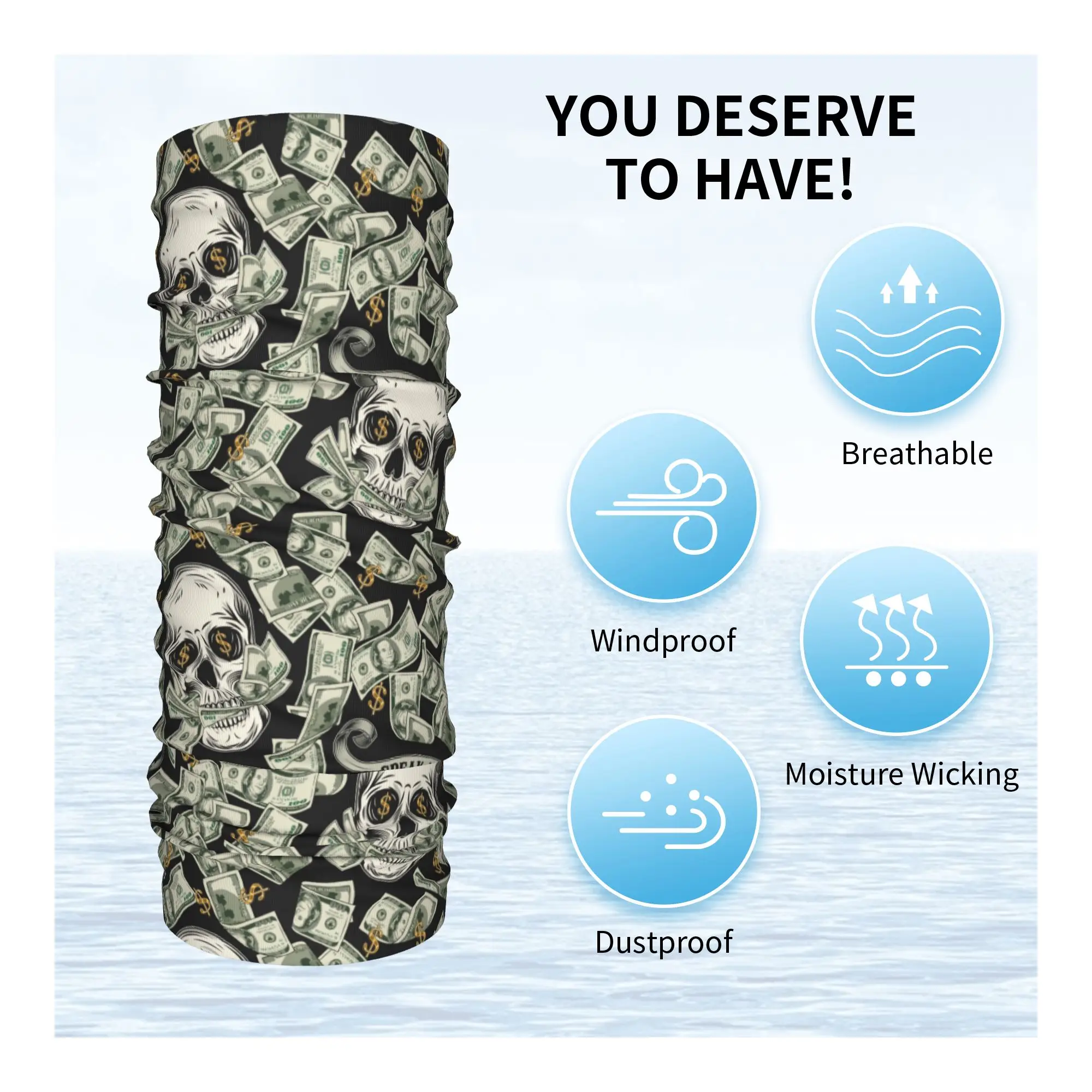 New Dollar Skull Pattern Winte - đánh giá và giá Neck Warmer Tube