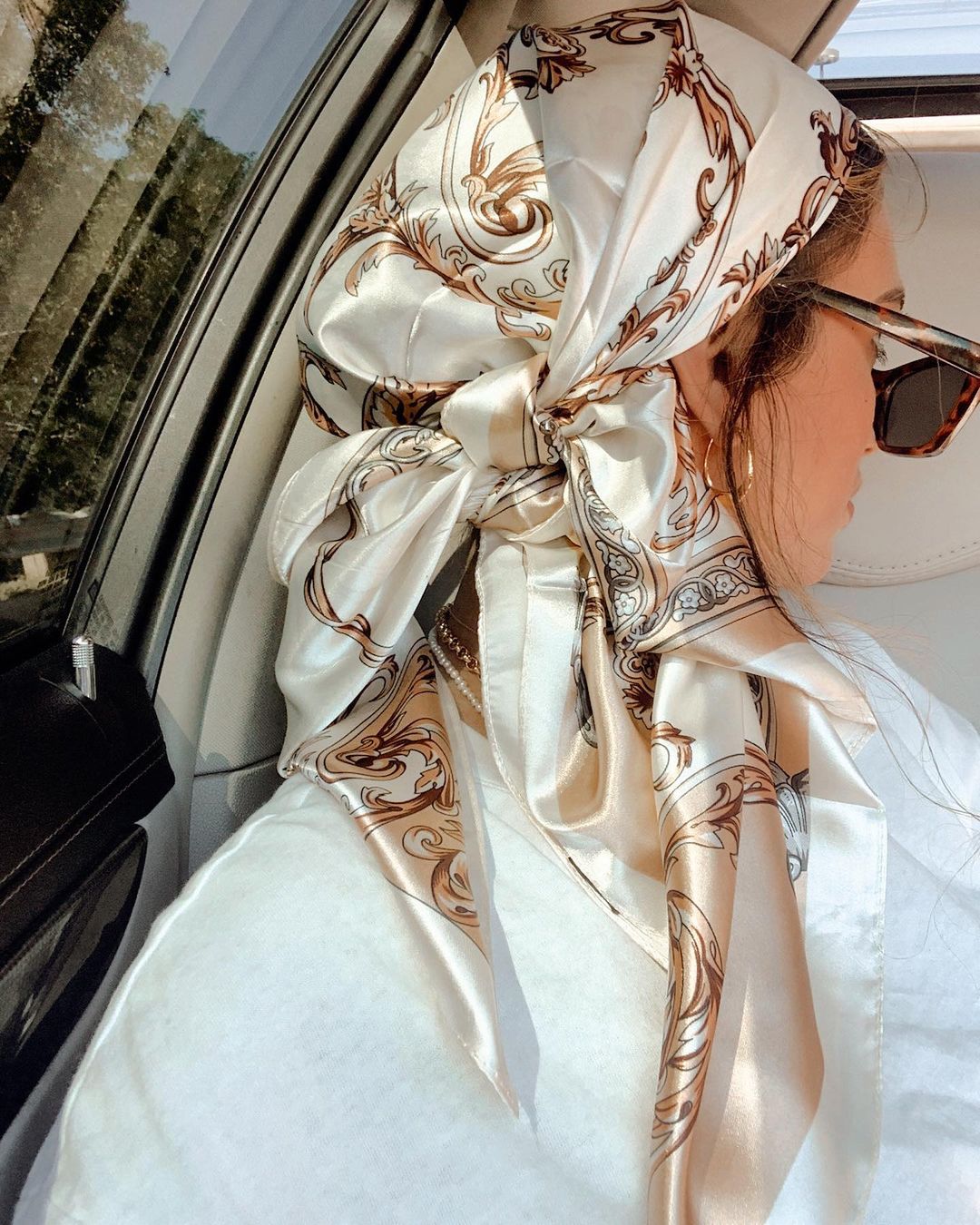 Satin Square Scarf Women Musli - đánh giá và giá Head Wrap Turban
