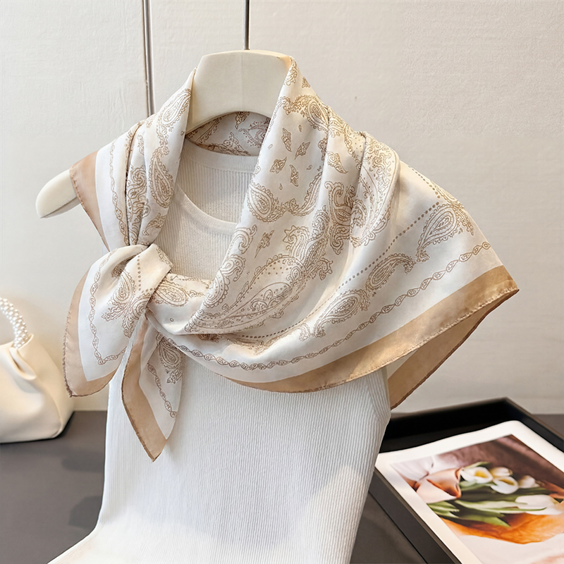Vintage Beige Paisley Print Sq - đánh giá và giá Head Wrap Turban