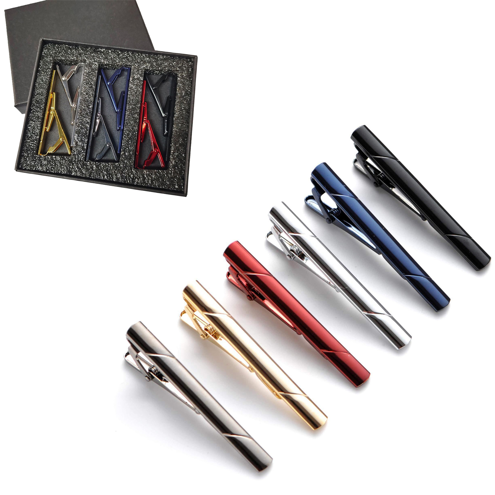 Metal Necktie Tie Clips 1/4/6  - đánh giá và giá Tie Bar Set Gift